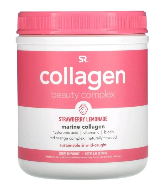 Морський колаген Sports Research комплекс для краси з колагеном полуничний лимонад 180 г