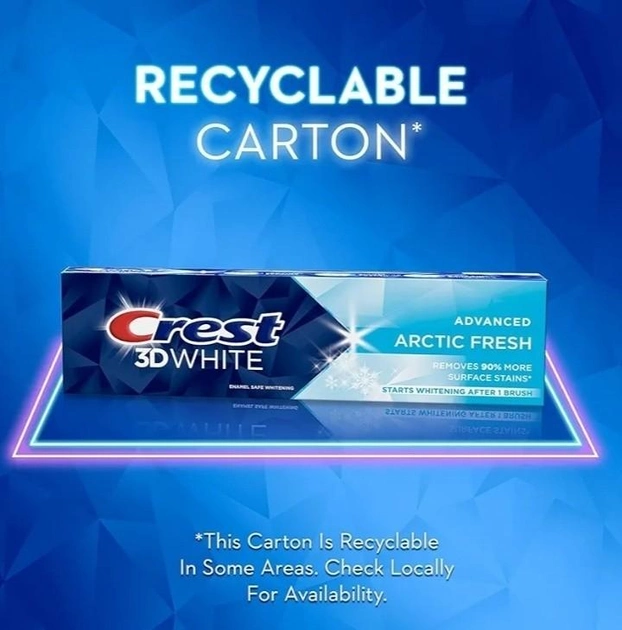 Відбілювальна зубна паста Crest 3D White Arctic Fresh Teeth Whitening Toothpaste 93 г - Зображення 4