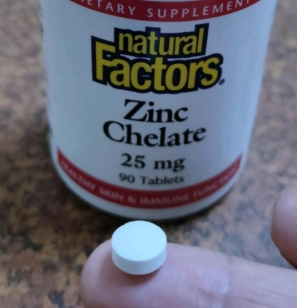 Хелат цинку Natural Factors 25 мг 90 таблеток - Image 3