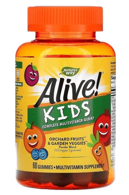 Alive! мультивітаміни для дітей Nature's Way вишня апельсин і виноград 60 жувальних мармеладок