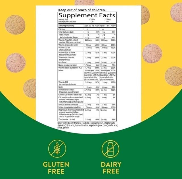 Alive! жувальні мультивітаміни для дітей Nature's Way зі смаком апельсина та ягід 120 жувальних таблеток - Image 7