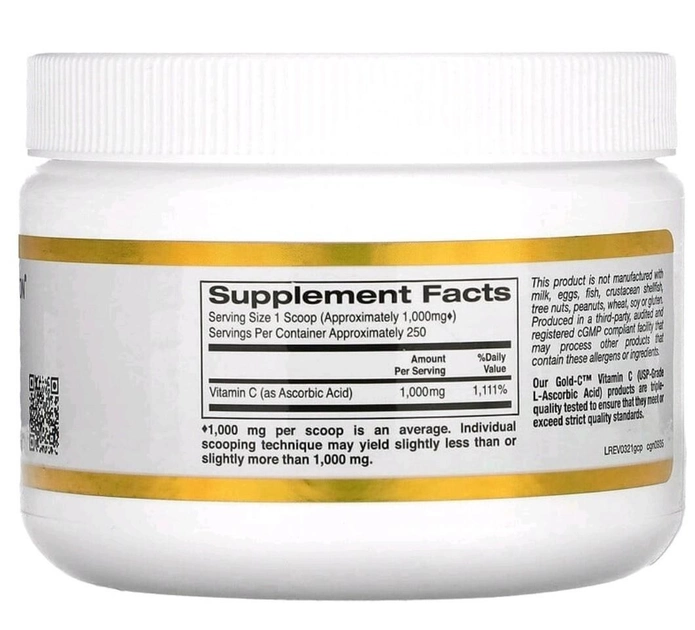 Вітамін С у вигляді порошку California Gold Nutrition Gold C 1000 мг 250 г - Image 2