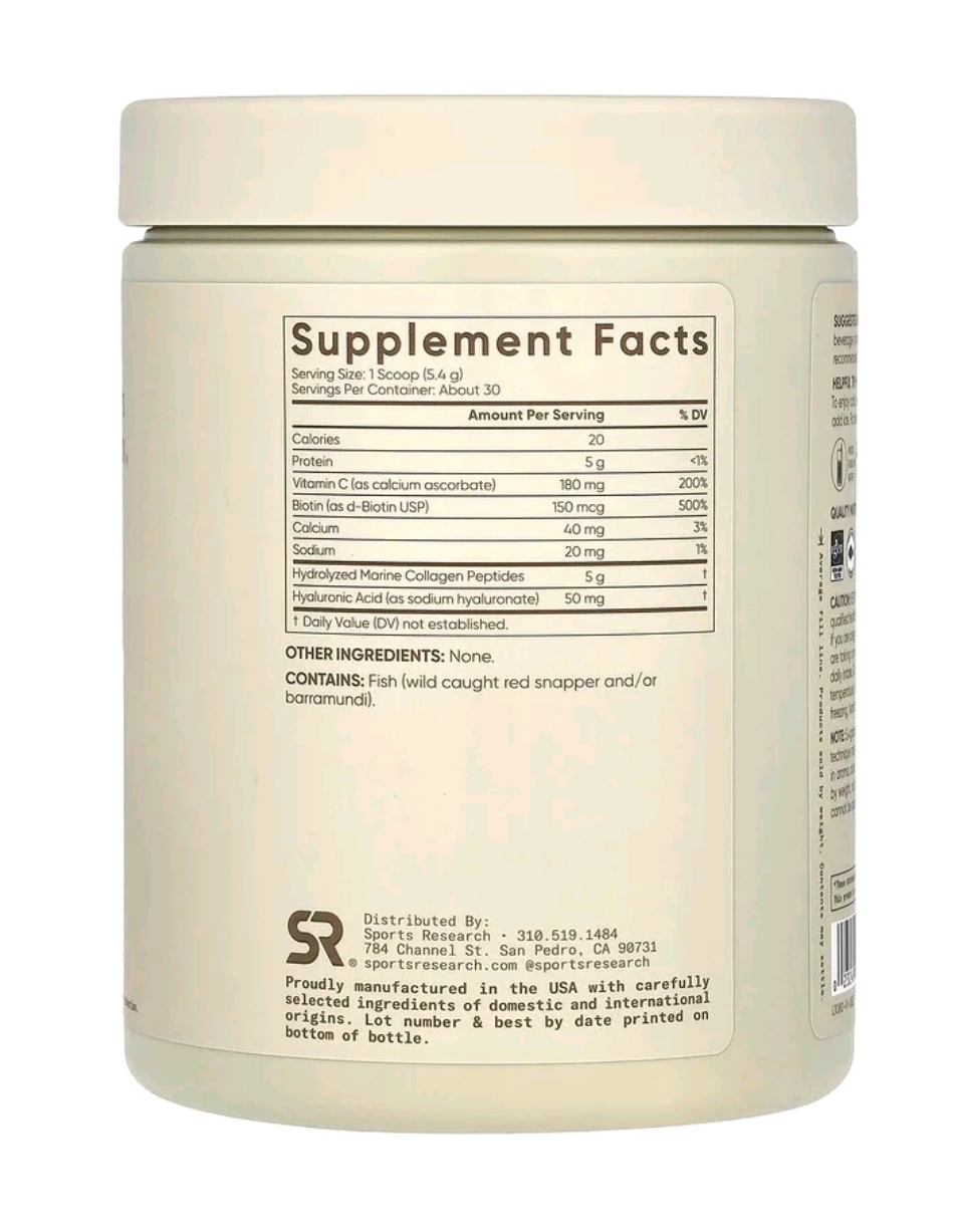 Sports Research морський колаген у комплексі з нейтральним смаком 164 г - Image 2