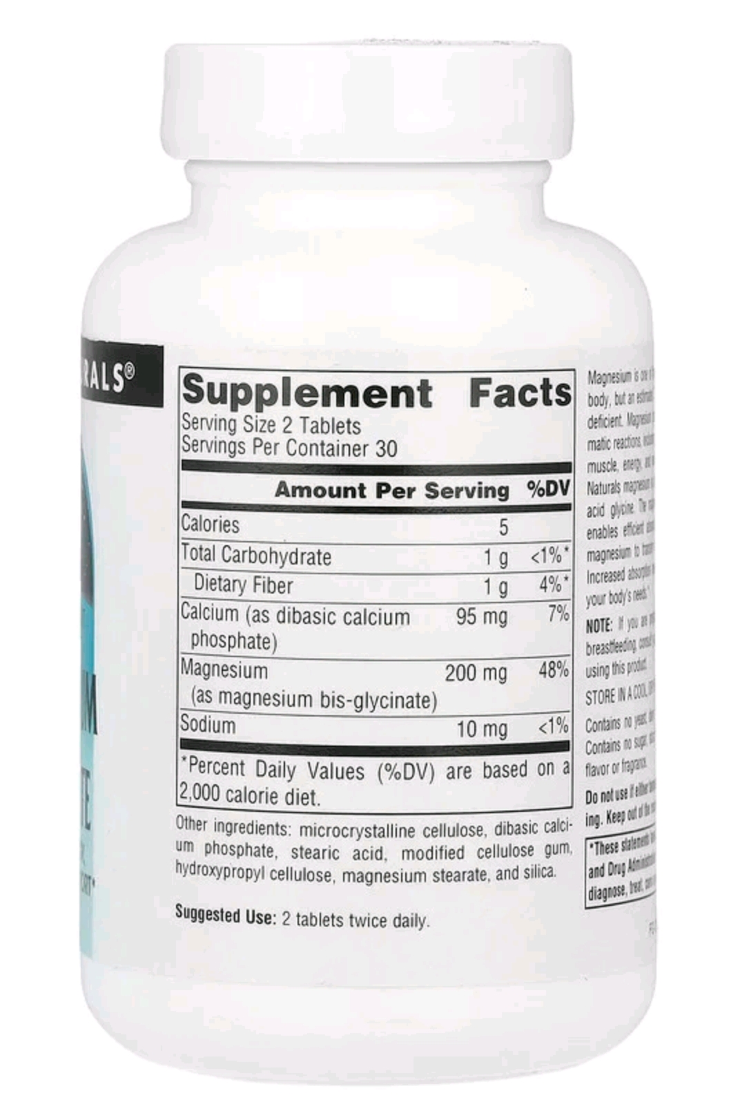 Магній гліцинат Source Naturals 60 таблеток - Зображення 2