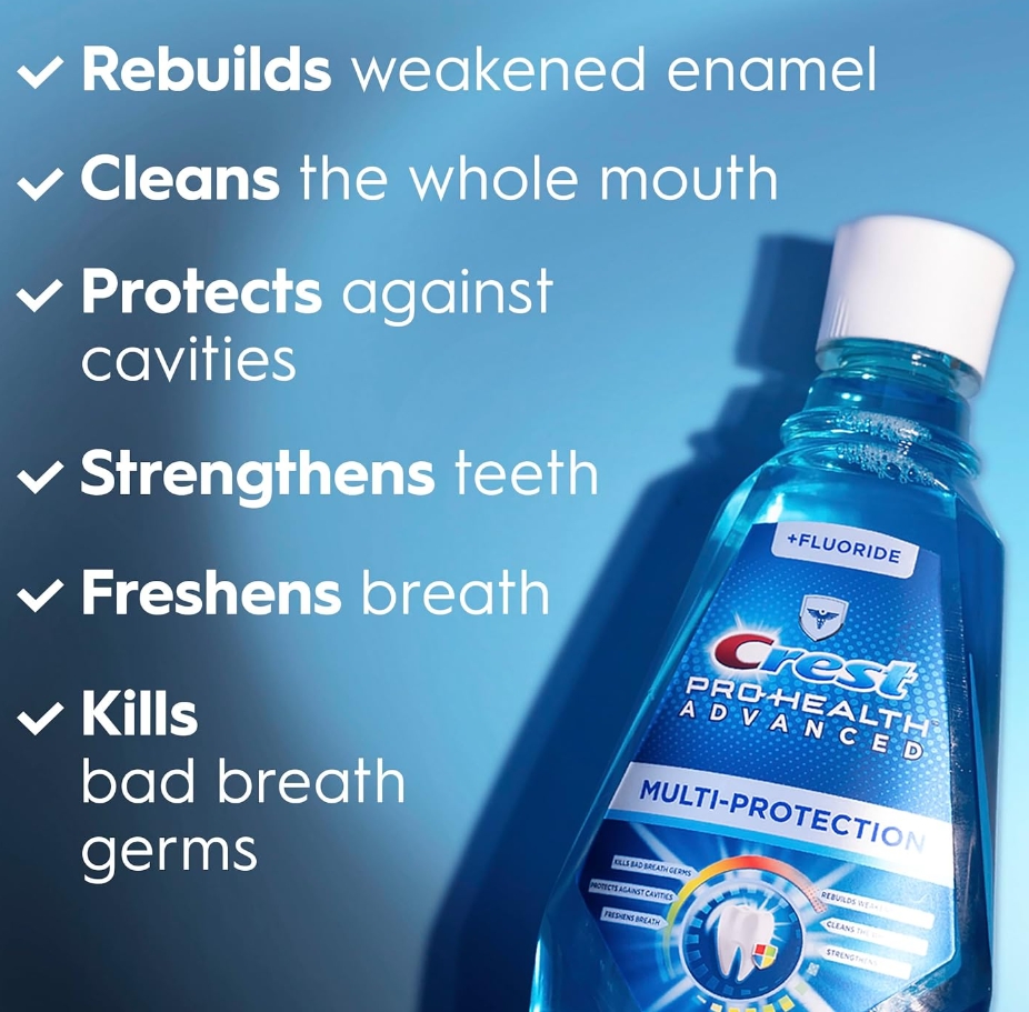 Crest ополіскувач для ротової порожнини Pro Health Advanced Multi-Protection Mouthwash 500мл - Зображення 3