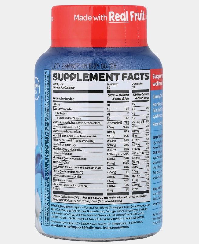 The Smurfs мультивітаміни для дітей зі смаком ягід 60 жувальних мармеладок - Зображення 2