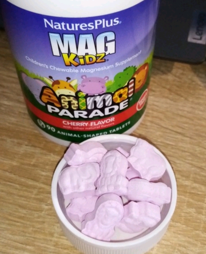 Магній для дітей Nature's Plus MagKidz Animal Parade жувальні таблетки вишня 90 таблеток у формі тварин - Зображення 4
