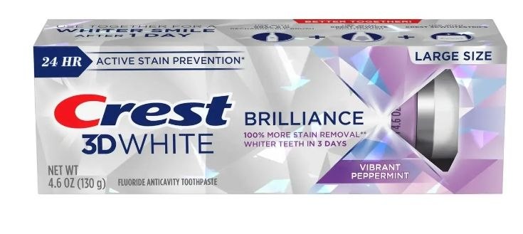 Відбілювальна зубна паста Crest 3D White Brilliance Vibrant Peppermint Teeth Whitening Toothpaste 130г - Зображення 2